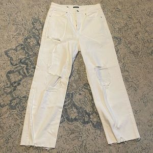 High rise straight mom jean